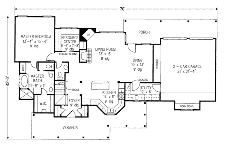 Home Plan - Floor Plan - Main Floor for Victorian House Plan #410-392 - 3 bed, 2.5 bath