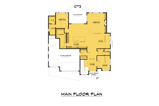 Floor Plan - Main Floor for Contemporary House Plan #1066-171 - 5 bed, 4.5 bath