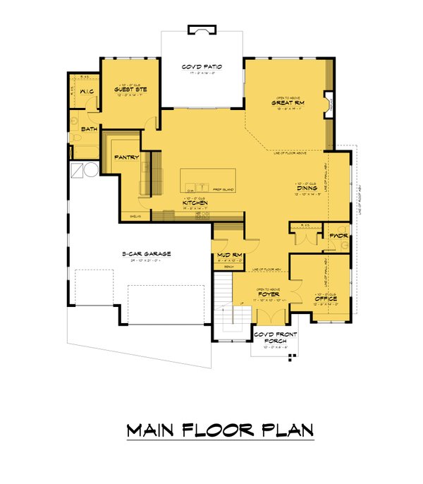 House Blueprint - Contemporary Floor Plan - Main Floor Plan #1066-171