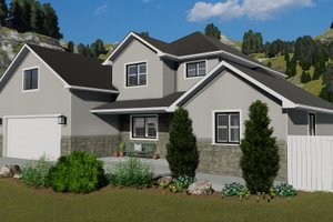 Exterior - Front Elevation 3 for Traditional House Plan #1060-25 - 6 bed, 3.5 bath