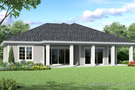 Exterior - Rear Elevation for Classical House Plan #930-370 - 3 bed, 2 bath