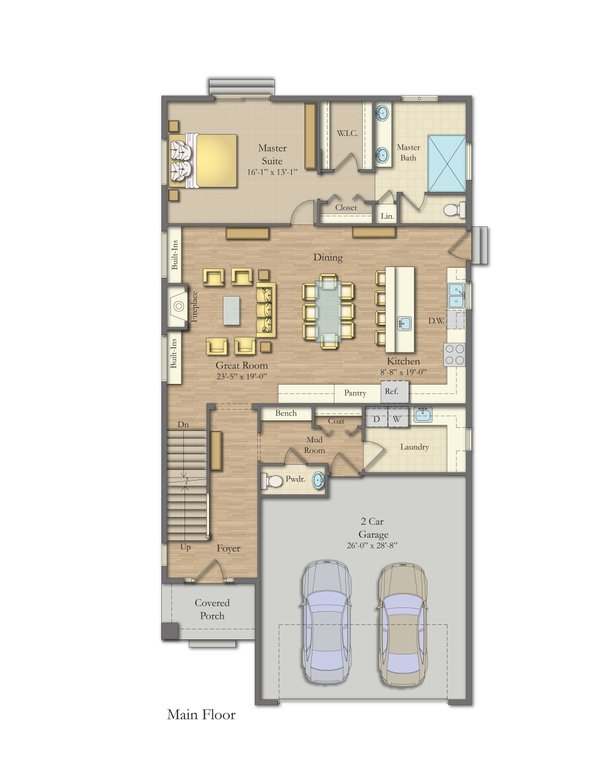 Craftsman Floor Plan - Main Floor Plan #1057-43