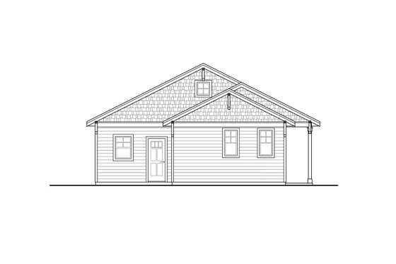 Exterior - Other Elevation 3 for Ranch House Plan #124-1114 - 2 bed, 1 bath