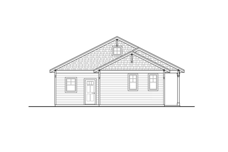 Dream House Plan - Exterior - Other Elevation 3 for Ranch House Plan #124-1114 - 2 bed, 1 bath