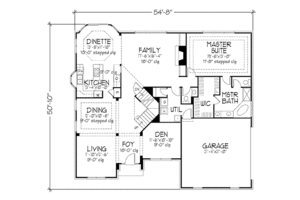 Floor Plan - Main Floor for European House Plan #320-453 - 3 bed, 3.5 bath