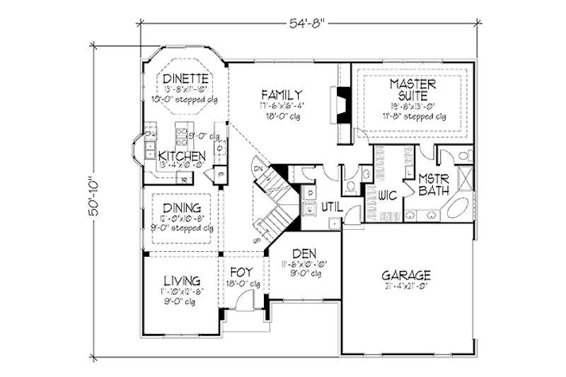 Home Plan - Floor Plan - Main Floor for European House Plan #320-453 - 3 bed, 3.5 bath