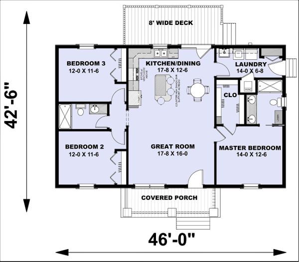 Home Plan - Farmhouse Floor Plan - Main Floor Plan #44-227