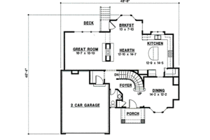 Floor Plan - Main Floor for Traditional House Plan #67-810 - 4 bed, 3 bath