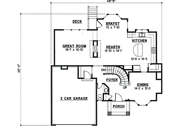 Traditional Floor Plan - Main Floor Plan #67-810