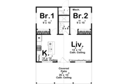 Craftsman Style House Plan - 2 Beds 1 Baths 658 Sq/Ft Plan #455-422 