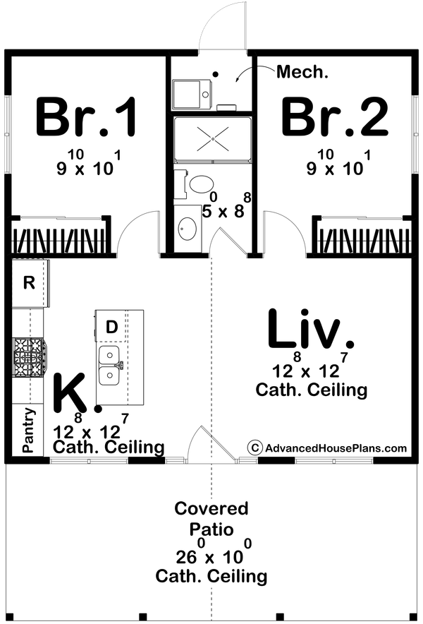 Craftsman Floor Plan - Main Floor Plan #455-422