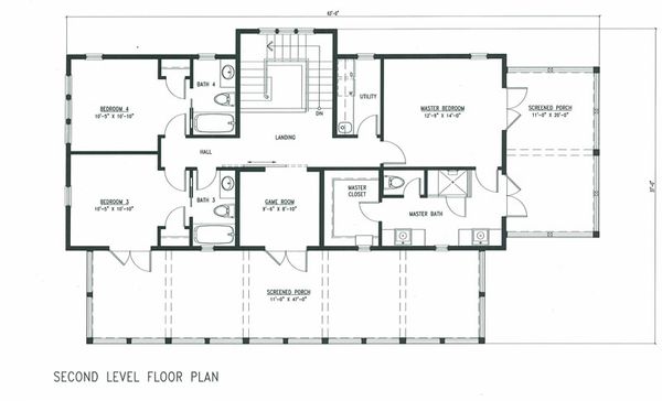 Beach Floor Plan - Upper Floor Plan #443-9