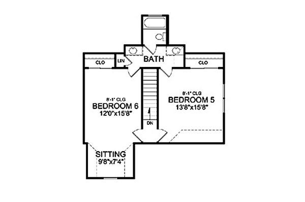 Craftsman Floor Plan - Upper Floor Plan #456-29
