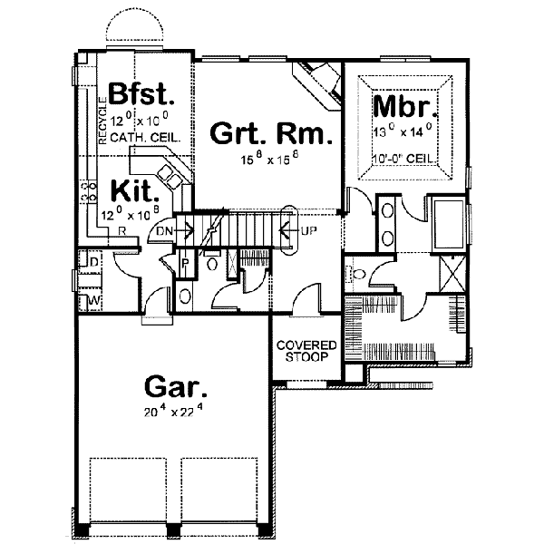 House Plan Design - European Floor Plan - Main Floor Plan #20-1408