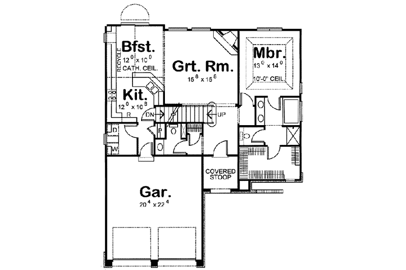 Dream House Plan - Floor Plan - Main Floor for European House Plan #20-1408 - 3 bed, 2.5 bath