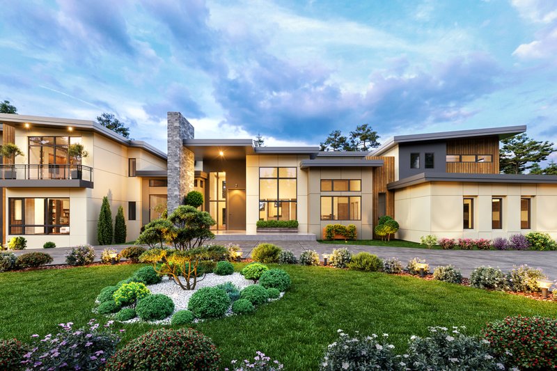 House Blueprint - Contemporary Exterior - Front Elevation Plan #1066-313