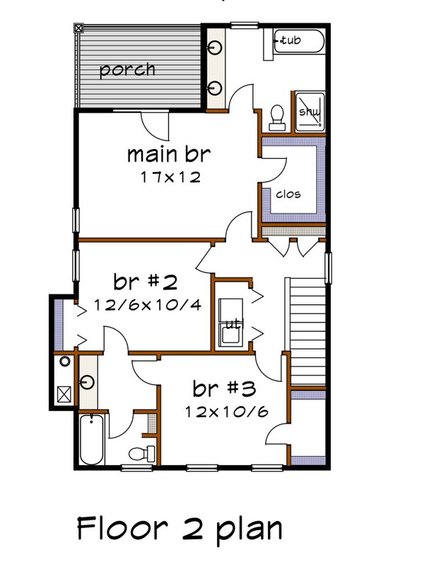 Bungalow Floor Plan - Upper Floor Plan #79-348