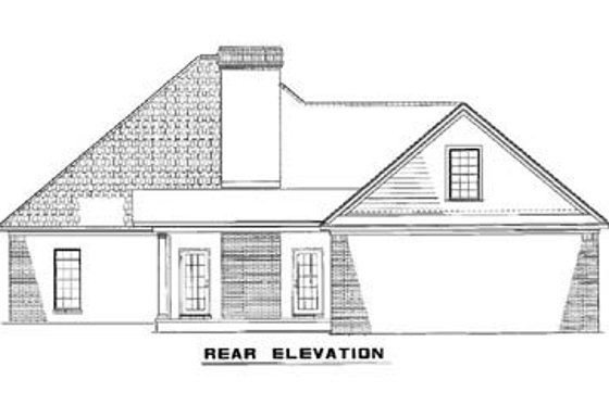 Exterior - Rear Elevation for Traditional House Plan #17-1123 - 4 bed, 2 bath