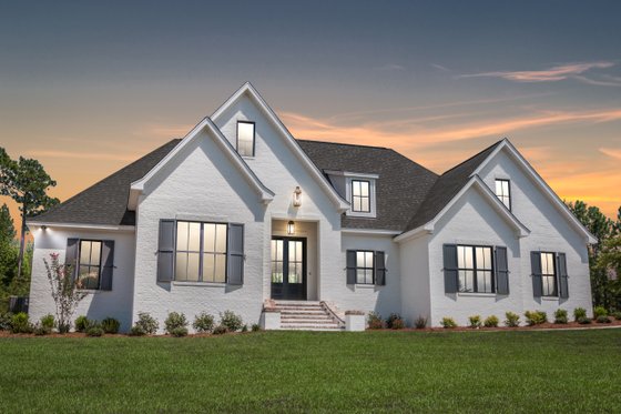 Exterior - Front Elevation 3 for Ranch House Plan #430-169 - 4 bed, 2.5 bath