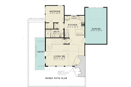 Floor Plan - Main Floor for Modern House Plan #923-399 - 3 bed, 2 bath