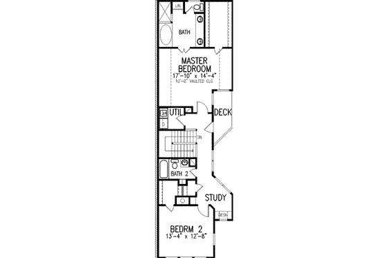 Floor Plan - Upper Floor for Victorian House Plan #410-336 - 2 bed, 2.5 bath