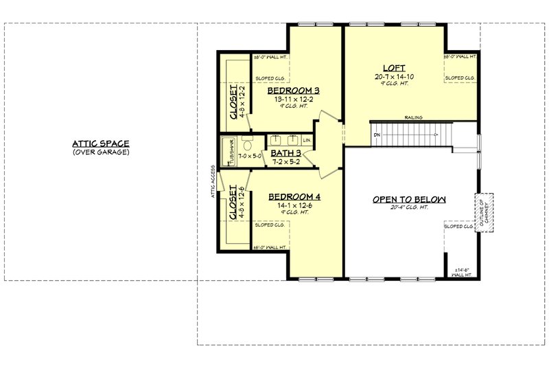 Dream House Plan - Floor Plan - Upper Floor for Barndominium House Plan #430-340 - 4 bed, 3 bath