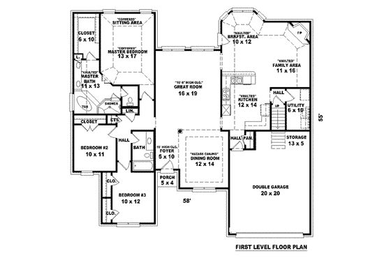 Floor Plan - Main Floor for European House Plan #81-1548 - 3 bed, 2 bath