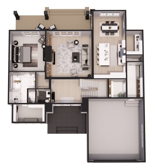 Architectural House Design - Farmhouse Floor Plan - Main Floor Plan #51-1302