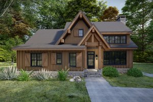 Exterior - Front Elevation 4 for Cabin House Plan #1094-18 - 3 bed, 2.5 bath