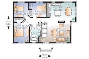 Floor Plan - Main Floor for Traditional House Plan #23-641 - 3 bed, 1 bath