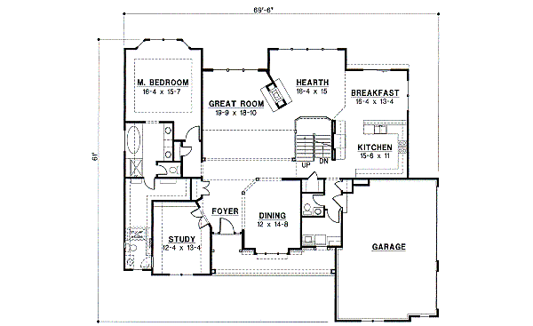 European Floor Plan - Main Floor Plan #67-237