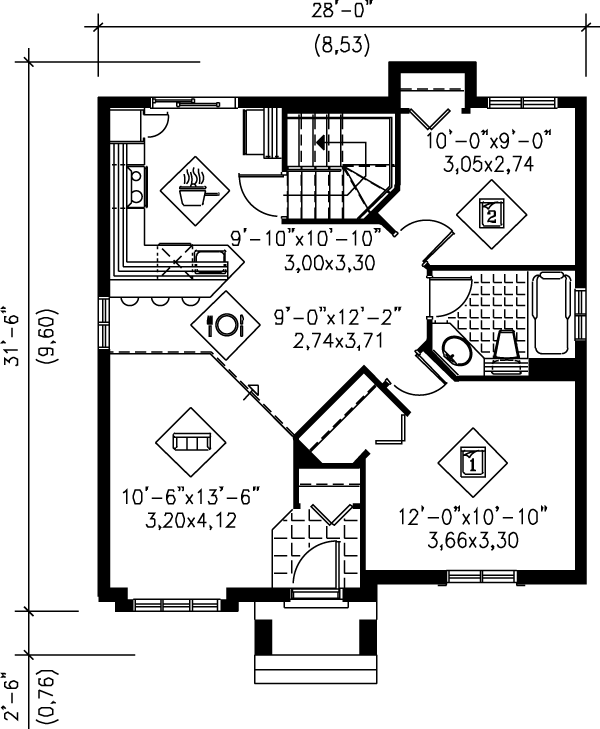 Floor Plan - Main Floor Plan #25-1030
