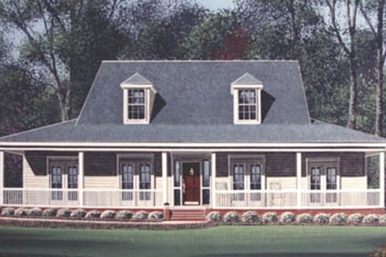 Exterior - Front Elevation for Southern House Plan #15-207 - 4 bed, 3 bath