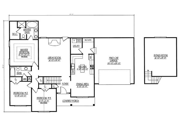 Ranch Floor Plan - Main Floor Plan #412-140