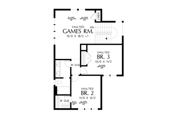 Floor Plan - Upper Floor for Contemporary House Plan #48-1080 - 3 bed, 2.5 bath
