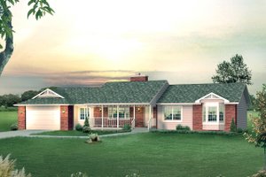 Ranch Exterior - Front Elevation Plan #57-640