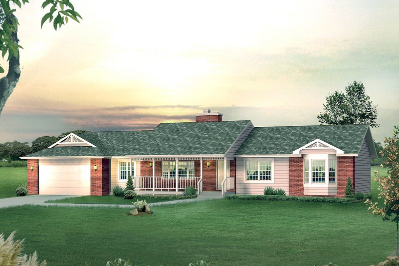 Dream House Plan - Ranch Exterior - Front Elevation Plan #57-640