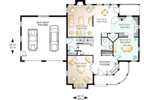 Floor Plan - Main Floor for Victorian House Plan #23-370 - 3 bed, 2.5 bath