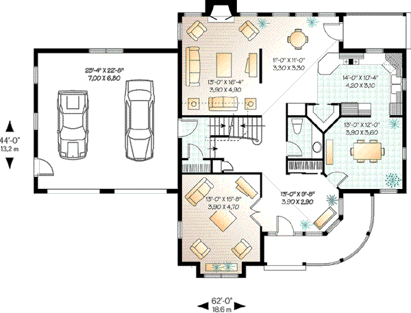 Dream House Plan - Victorian Floor Plan - Main Floor Plan #23-370