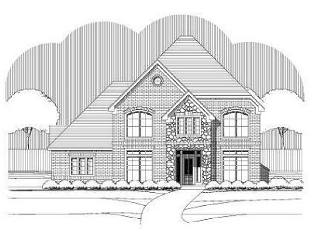 Exterior - Front Elevation 2 for Colonial House Plan #411-804 - 4 bed, 3.5 bath