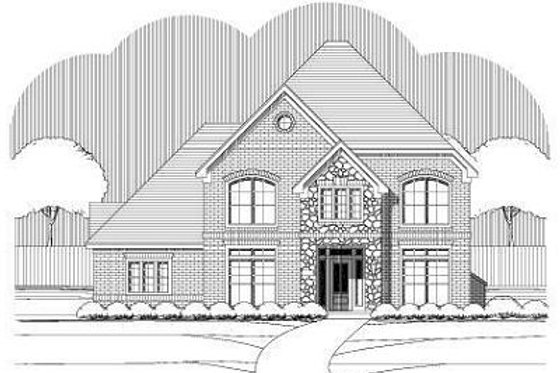 Exterior - Front Elevation for Colonial House Plan #411-804 - 4 bed, 3.5 bath