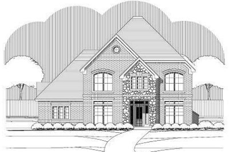 Exterior - Front Elevation 2 for Colonial House Plan #411-804 - 4 bed, 3.5 bath