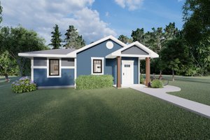 House Plan Design - Exterior - Front Elevation for Traditional House Plan #1122-3 - 1 bed, 1 bath
