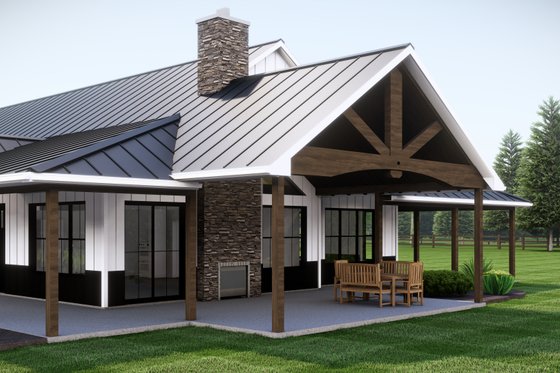 Exterior - Covered Porch for Barndominium House Plan #1064-293 - 3 bed, 2.5 bath