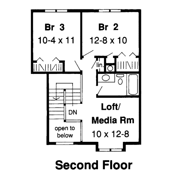 Traditional Floor Plan - Upper Floor Plan #312-421