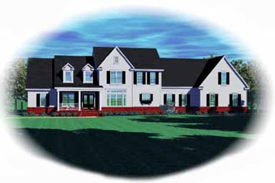 Exterior - Front Elevation for Country House Plan #81-398 - 5 bed, 3.5 bath