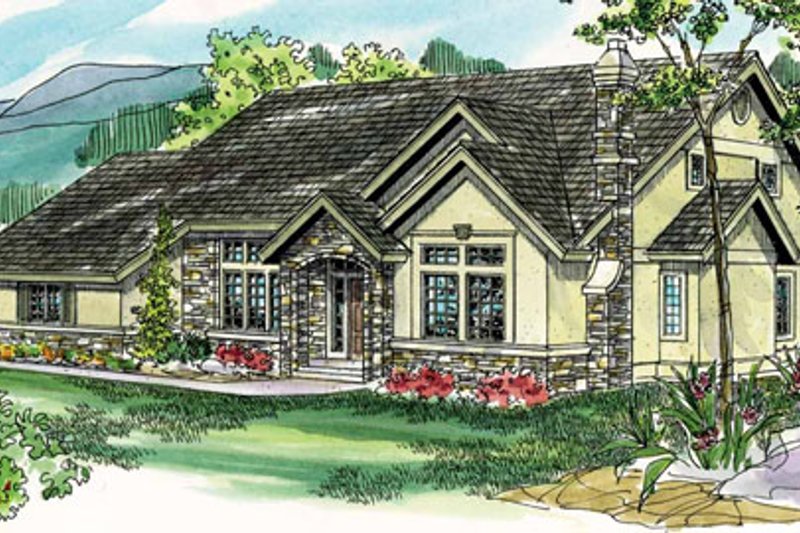 Home Plan - European Exterior - Front Elevation Plan #124-817