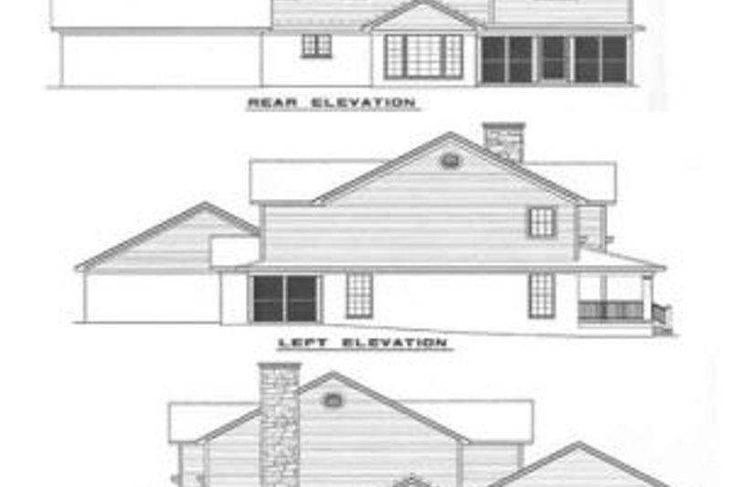 House Plan Design - Exterior - Rear Elevation for Country House Plan #17-296 - 4 bed, 2.5 bath