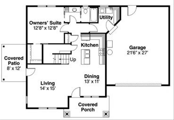 House Design - Craftsman Floor Plan - Main Floor Plan #124-746
