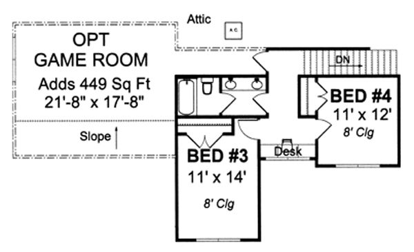 Farmhouse Floor Plan - Upper Floor Plan #513-2046